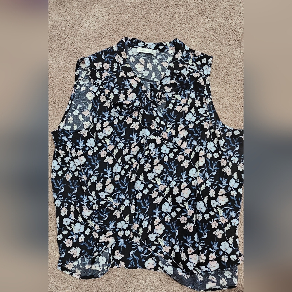 V-NECK SLEEVELESS TIE TOP Navy brand new XL